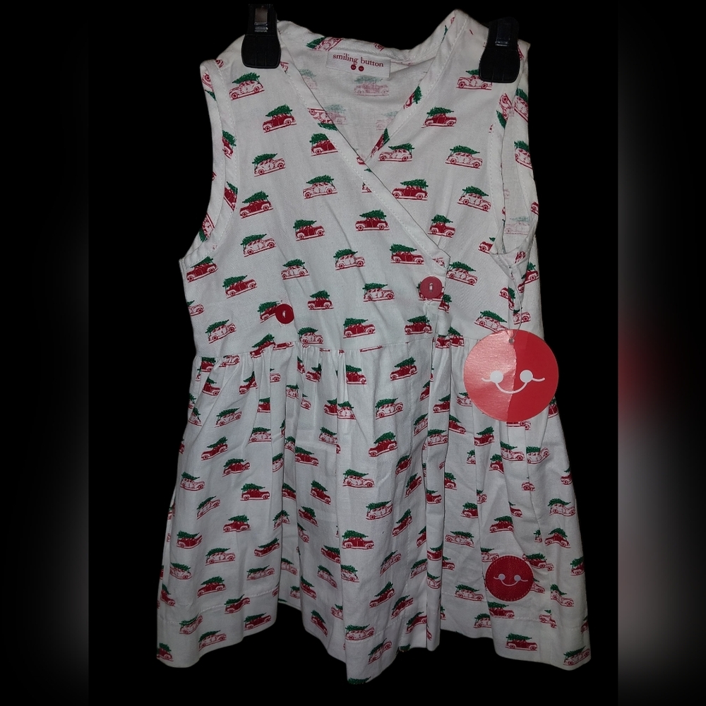 Smiling Button Christmas Dress